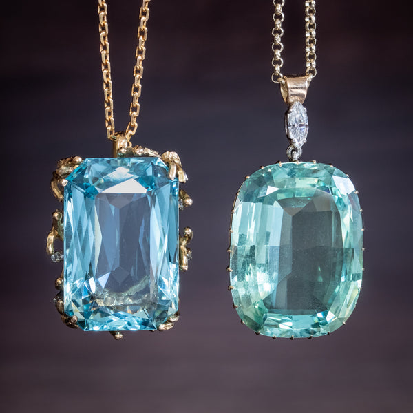 Blue-and-Green-Aquamarine-Pendants