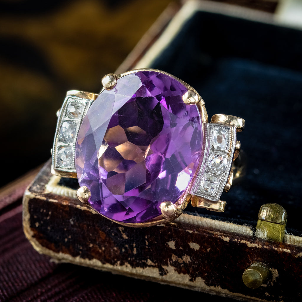 Amethyst-Diamond-Ring