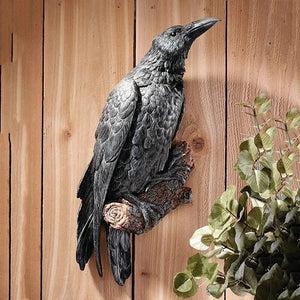 0207ba Fake Raven Resin Statue Bird Crow Sculpture Outdoor Crows Halloween Decor Creative for Garden Courtyard Animal Decoration - JSBlueRidge.com Wholesale