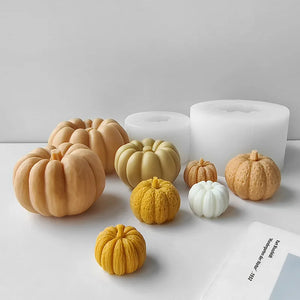1009BA 3D Pumpkin Silicone Mold DIY Aroma Candle Plaster Ornaments Mould Homemade Candy Chocolate Molds Halloween Decoration - JSBlueRidge.com Wholesale