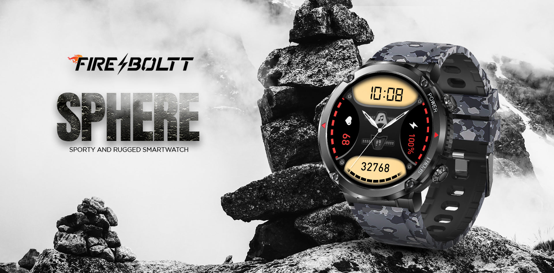 Fire-Boltt Sphere 1.6" Sporty Rugged Smartwatch 