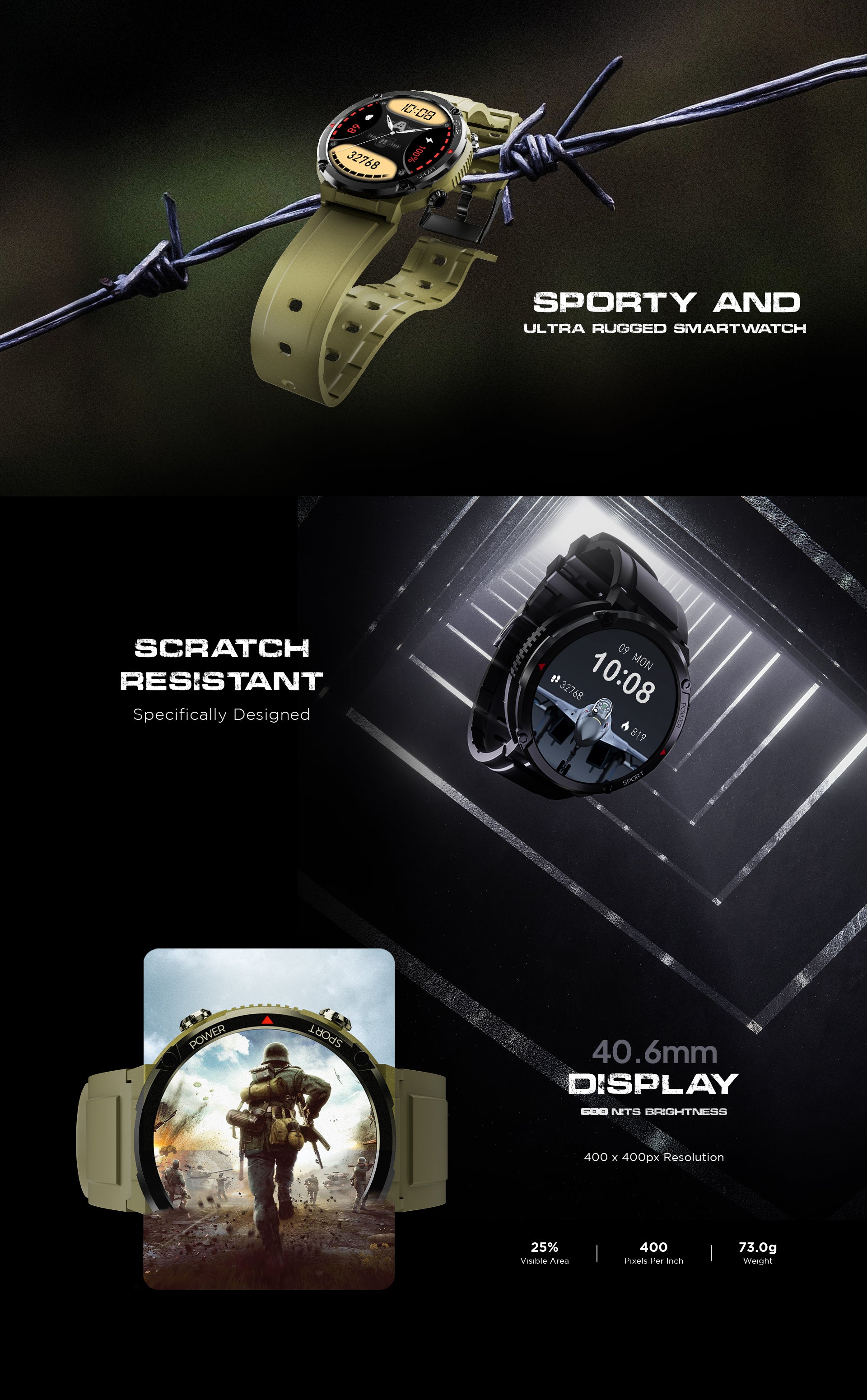 Fire-Boltt Sphere 1.6" Sporty Rugged Smartwatch 
