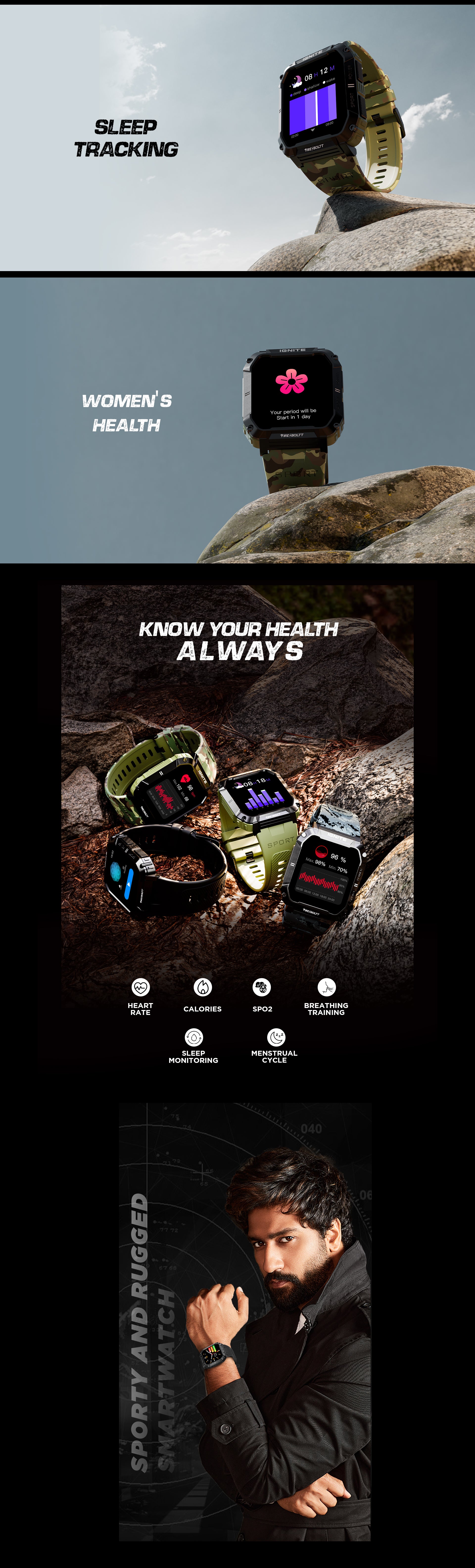 Fire-Boltt Cobra 1.78" AMOLED Army Grade Build Smartwatch
