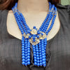 Eloise Blue Beads Flower Classy Necklace