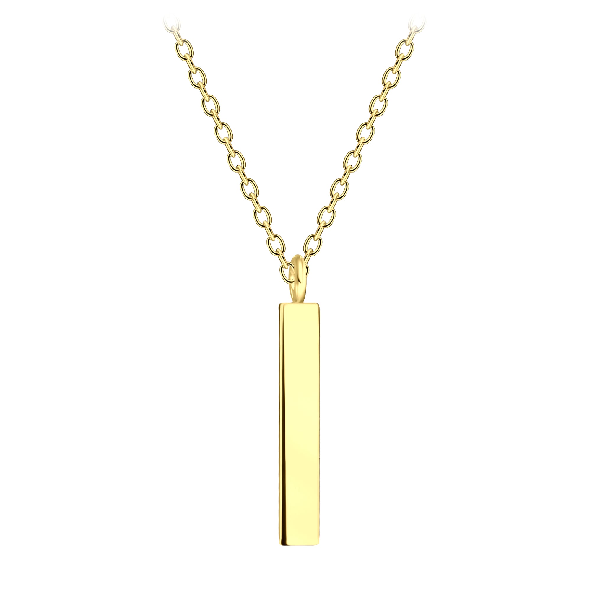 rectangle gold pendant necklace