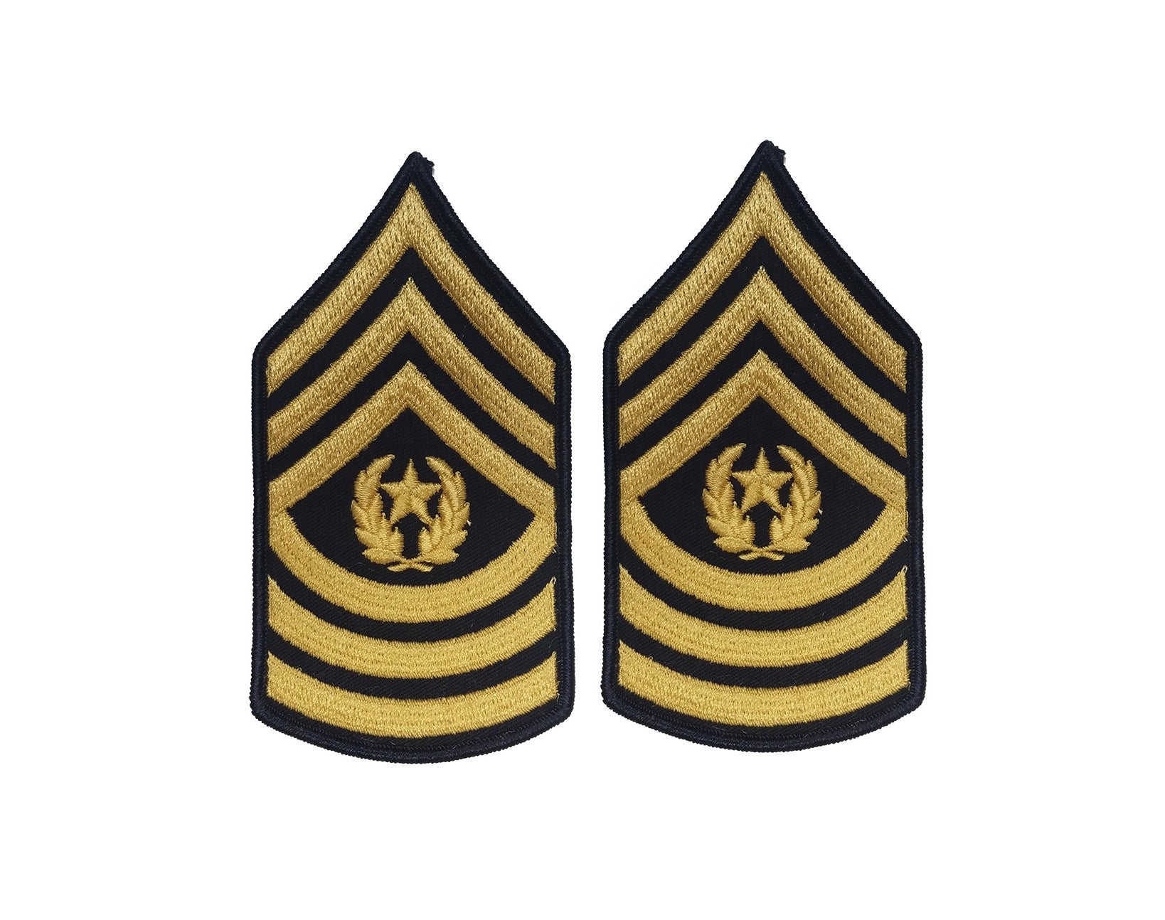 US Army E9 Command Sergeant Major ok in Gold on Blue Sew-on - Large/Ma ...