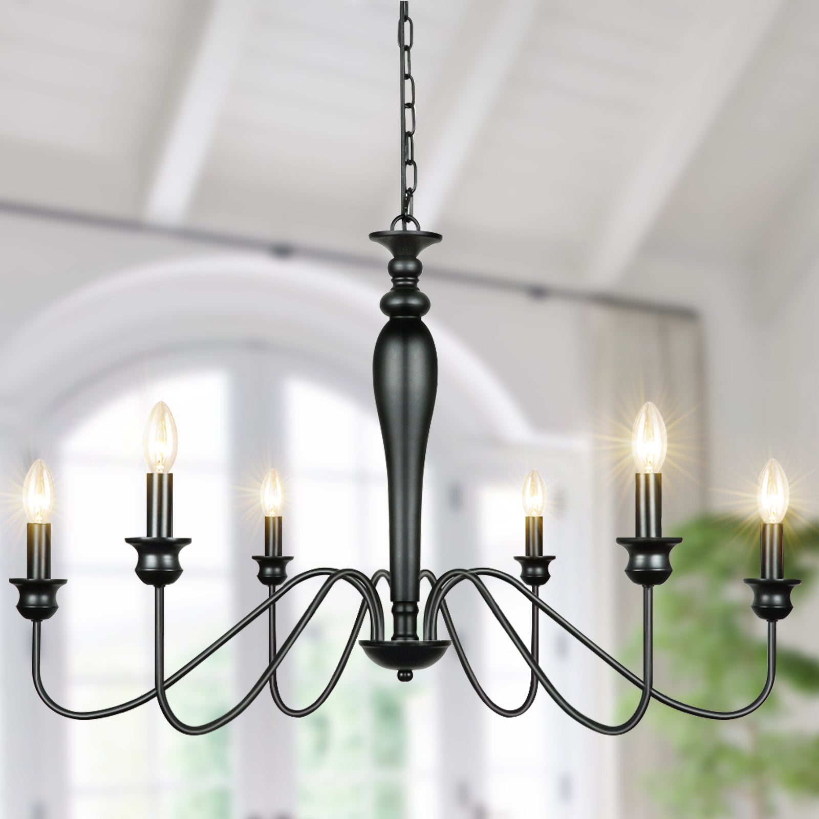 black iron kitchen chandelier