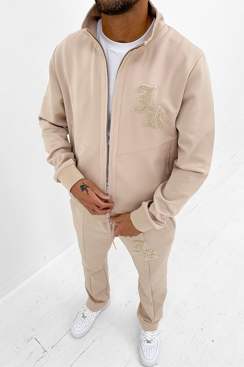 Luxe Poly Full Tracksuit - Stone