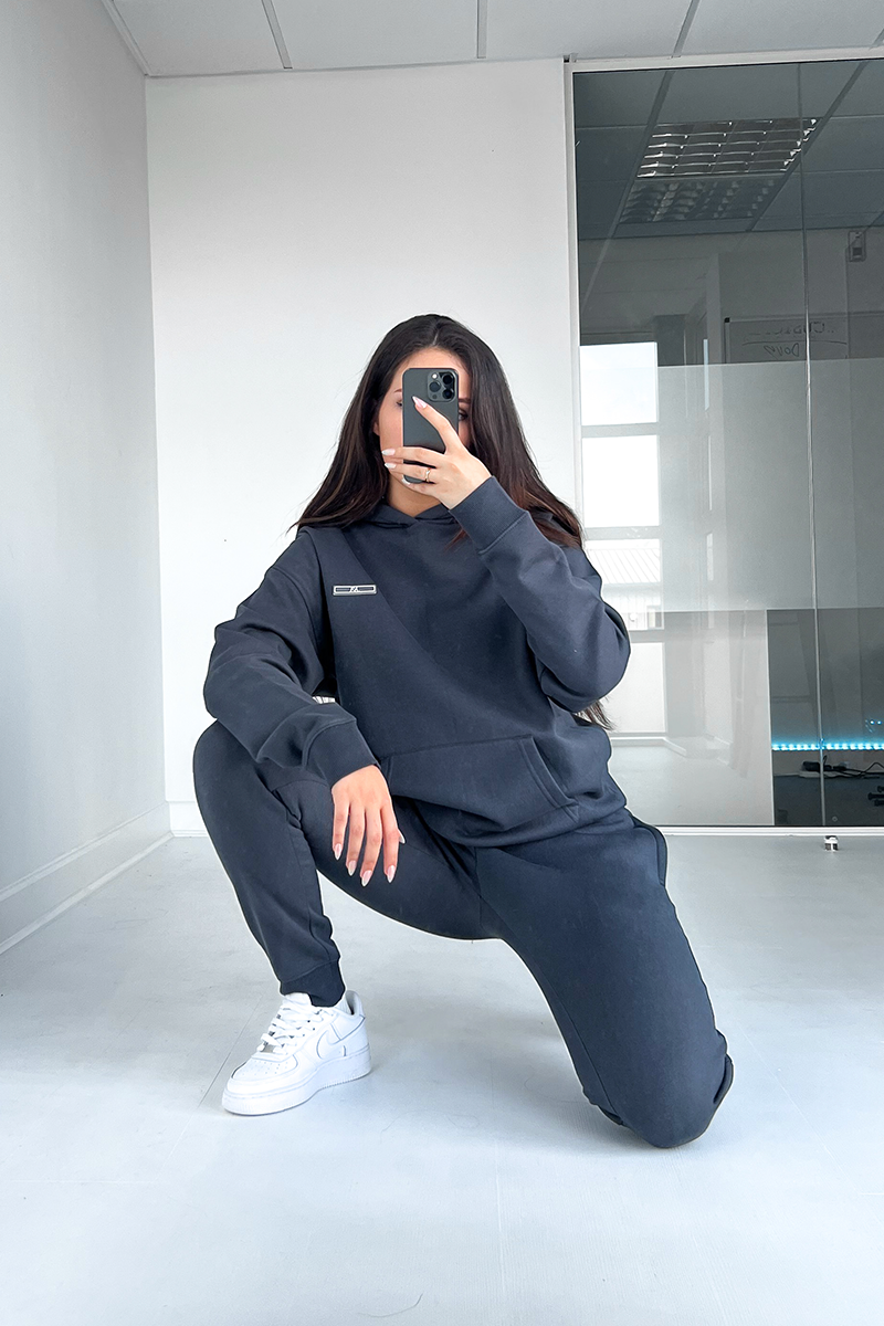 Womens Day To Day Slim Fit Full Tracksuit - Charcoal Grey