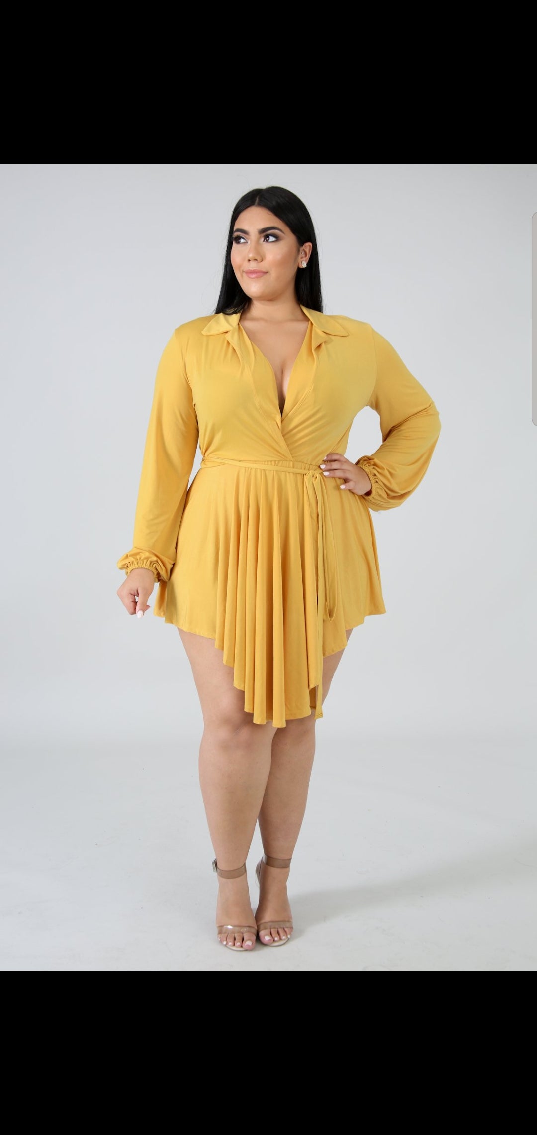 mustard colored plus size dress