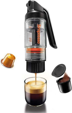 Portable Mini Espresso Machine Self-heating Carry Case Compatible W/  Nespresso Pods & Ground Coffee Camping, RV, Car Gifts for Him 