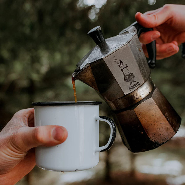 Perfect espresso using a Bialetti Mini Express Espresso Maker.This moka pot  can be brewed anywhere. 