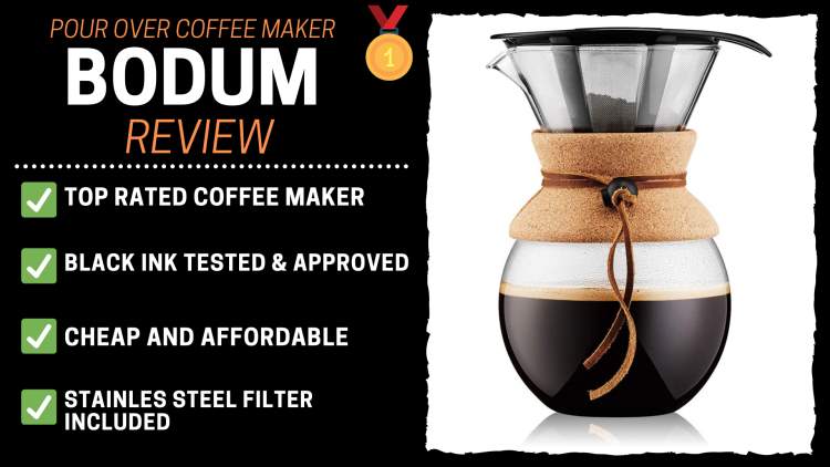 Bodum Pour Over Coffee Maker with Permanent Filter - Black - 34 oz.