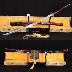 Handmade Demon Slayer Sword Rengoku Tanjirou Real Metal Full Tang Cosp -  Masamune Swords-Samurai Katana Swords UK For Sale