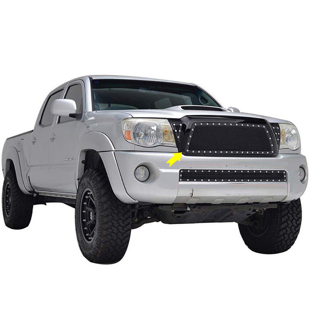 for 2005 2009 toyota tacoma mesh bumper grill w shell glossy black si autojoy inc usd