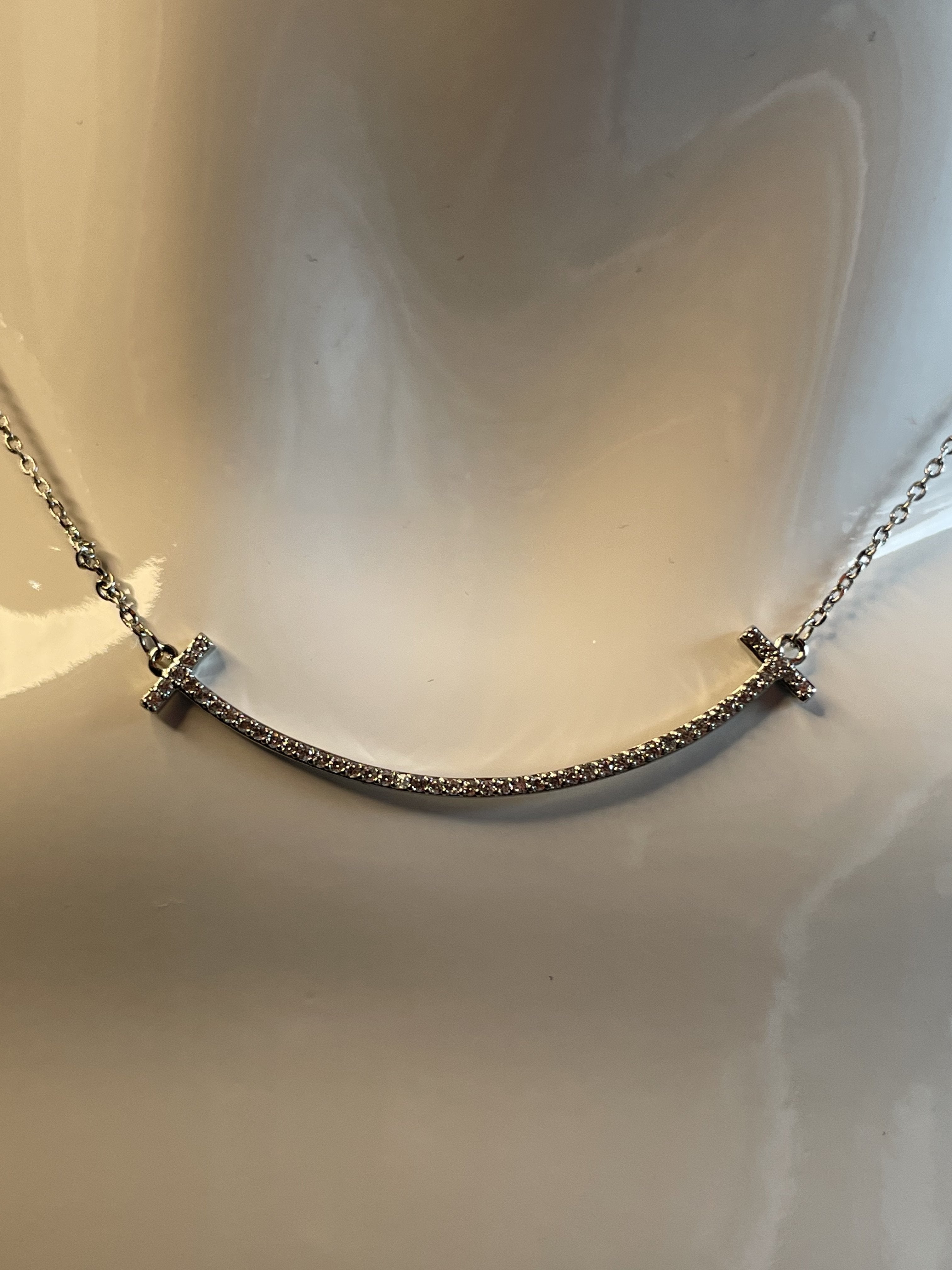 tiffany silver t bar necklace