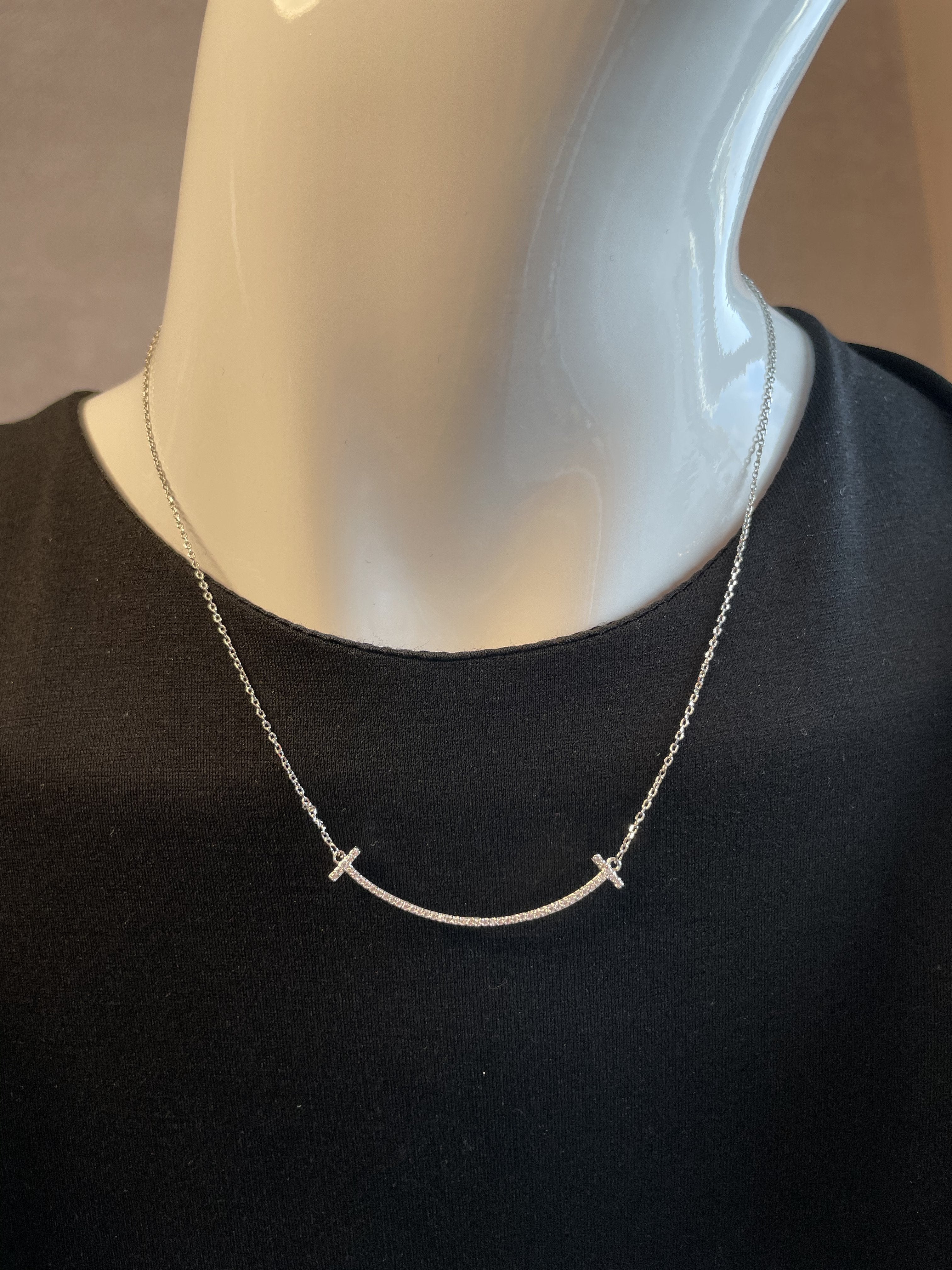 tiffany silver t bar necklace