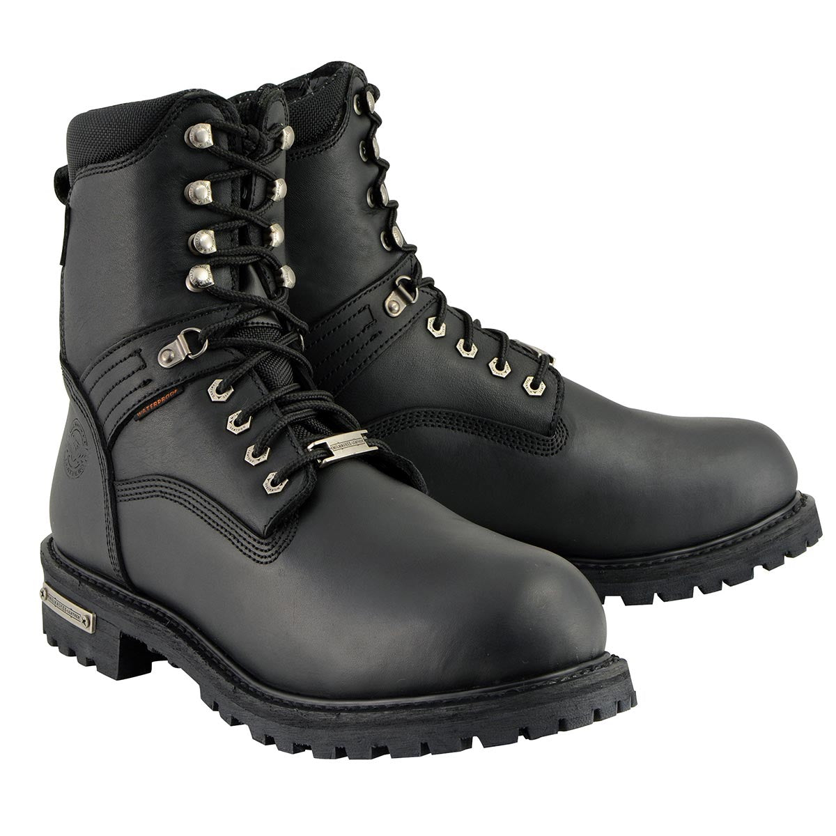 Milwaukee Leather MBM9095W Men's Classic Black ‘Wide Width’ Lace-Up