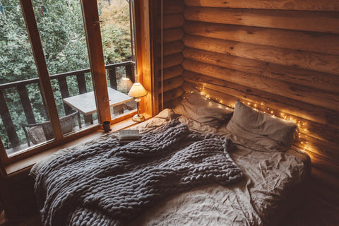 Schlafbereich in Woodness Hütte