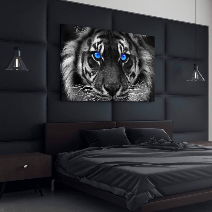 Blue Eyed Tiger Canvas - eBazaart