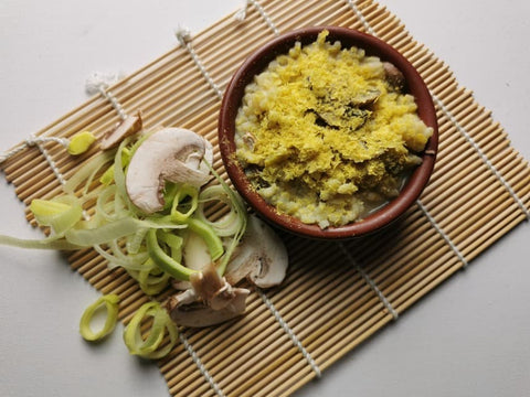 leek and mushroom risotto