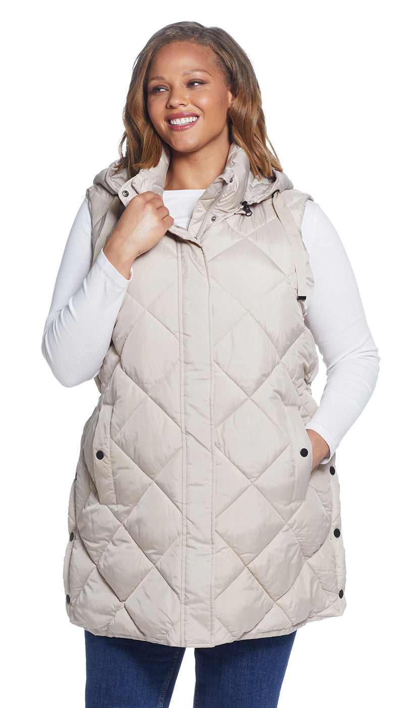 Jump Longline Quilted Vest Lichen – Bayside Shoe Warehouse