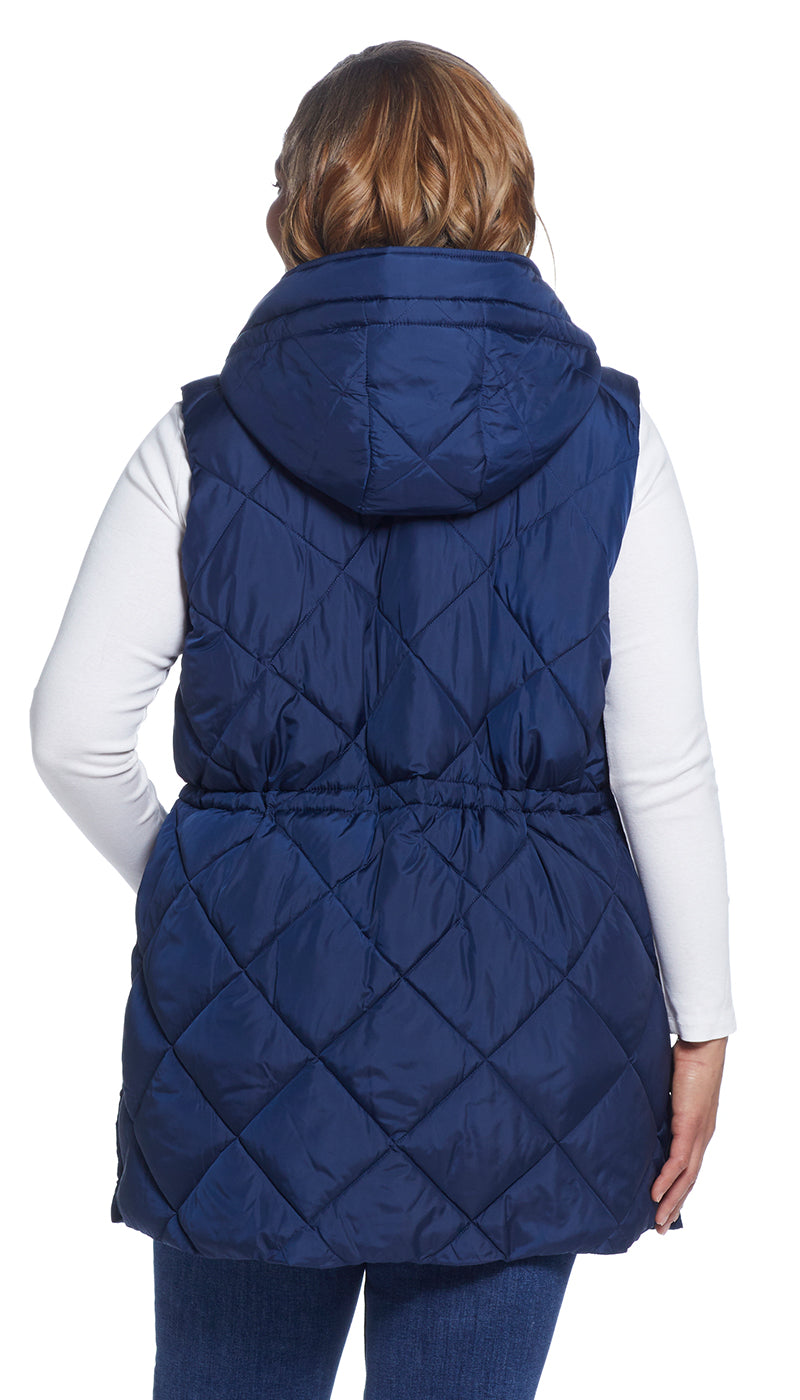 Cinch Women's Colorblock Navy Puffer Vest L