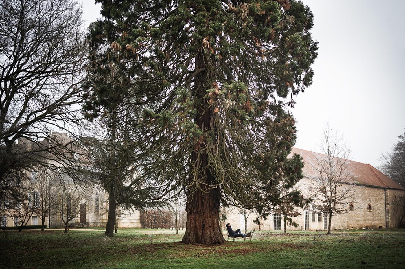 Armand Heitz profite du parc naturel de 9 hectares au Château de Mimande en Bourgogne