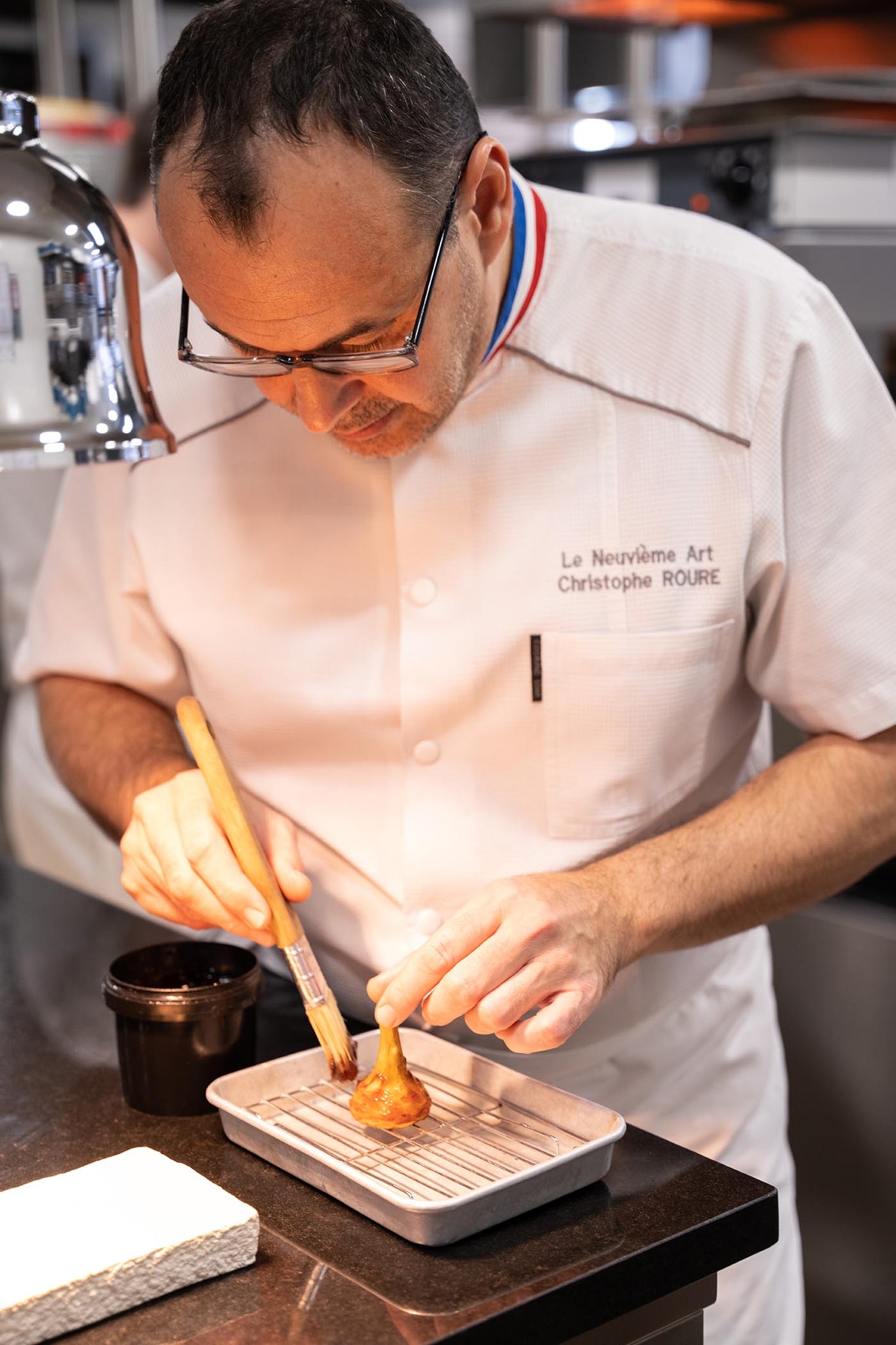 Le Chef Christophe Roure dans son restaurant Le Neuvième Art à Lyon