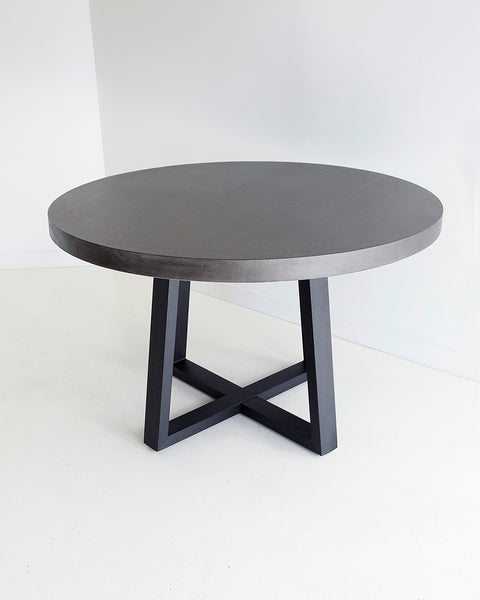 1.2m Alta Round Dining Table - Black with Black Metal Legs – www