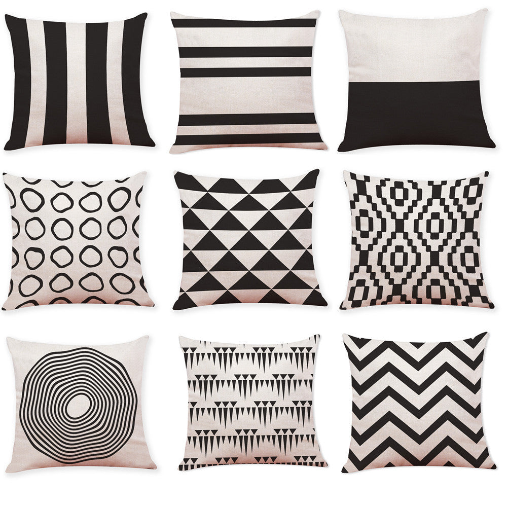 black white cushions