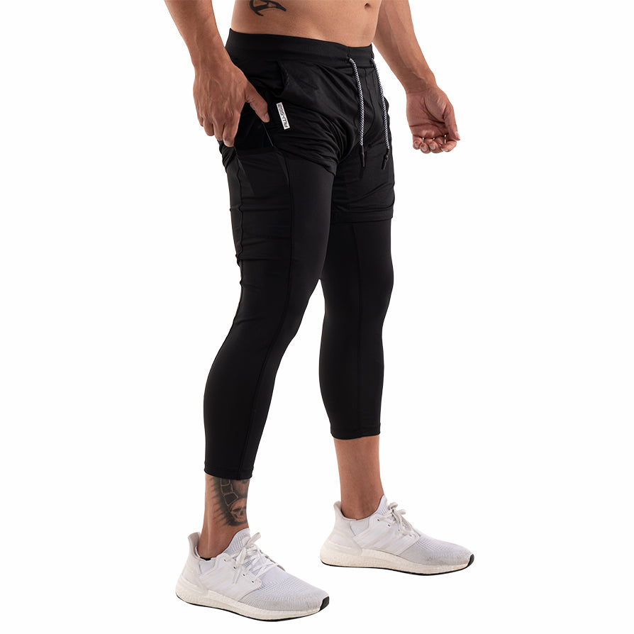 AW-562 5 Nio-Mesh Legging Short/Lichen Green-Black – athleisure wear