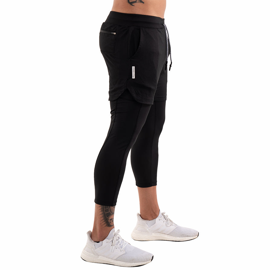 AW-562 5 Nio-Mesh Legging Short/Lichen Green-Black – athleisure wear