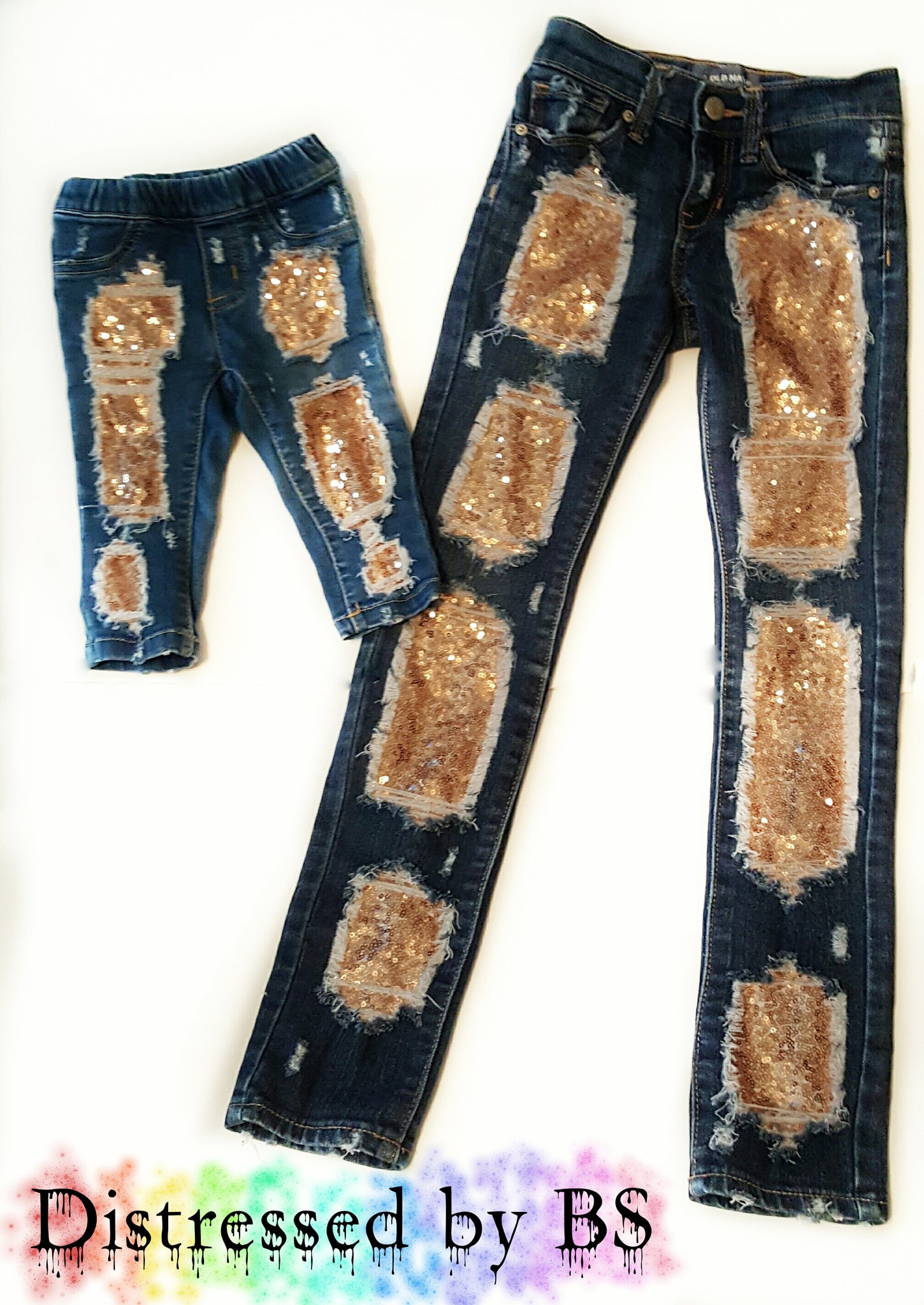 gold sequin jeans