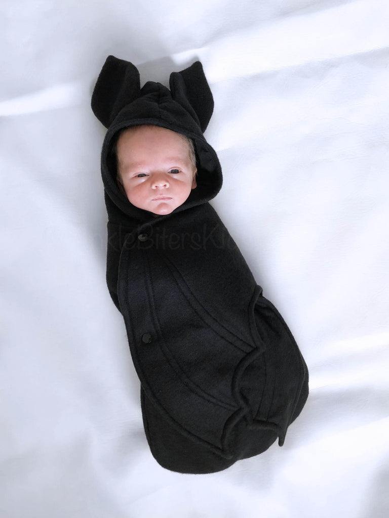 Black Baby Bat Swaddle Blanket AnkleBitersKids