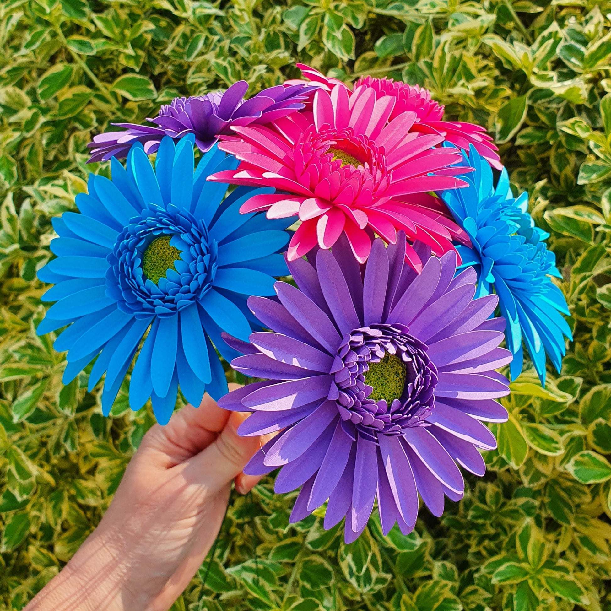 6 x Handmade Paper Gerbera Daisies – Paper Flowers By Nicky