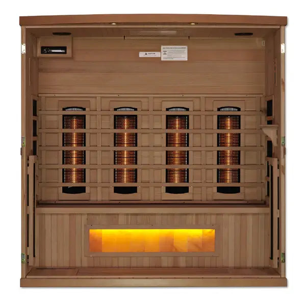 Golden Designs 4-Person Full Spectrum PureTech™ Near Zero EMF FAR Infrared Sauna Red Heat Emitters