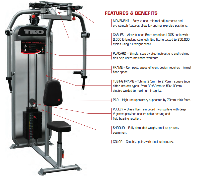 TKO Pec Deck and Rear Delt 8802