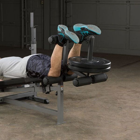 Body-Solid Powercenter Rack Bench Combo GDIB46L Thick, oversized foam rollers provide complete comfort through heavy lower body routines.