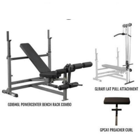 Body-Solid Powercenter Combo Bench Lat Package GDIB46LP4