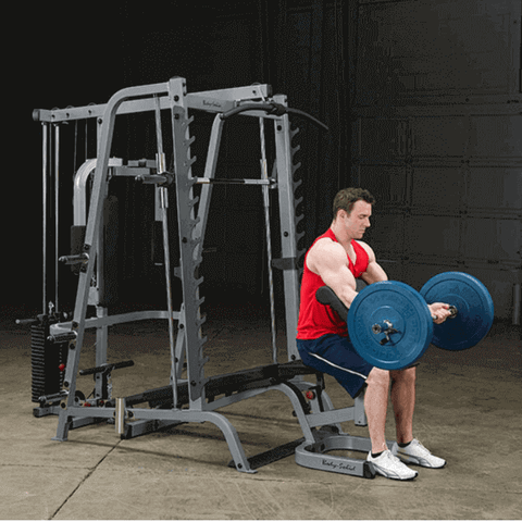 Body-Solid GS348QP4 Series 7 Smith Machine Gym Package - Multi Function Bench included