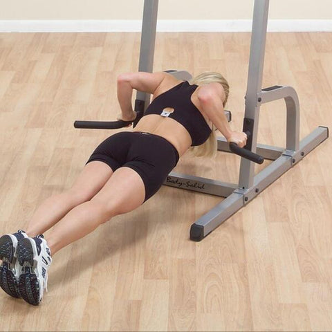 Body-Solid Deluxe Vertical Knee Raise GVKR82 Step Up or Plank Bars