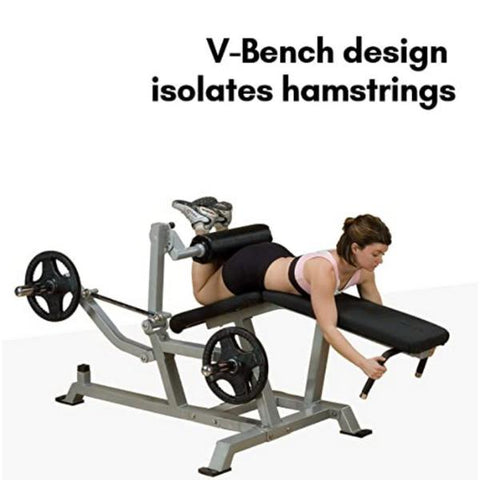 The Body-Solid ProClubLine Leverage Leg Curl Machine LVLC V-Bench