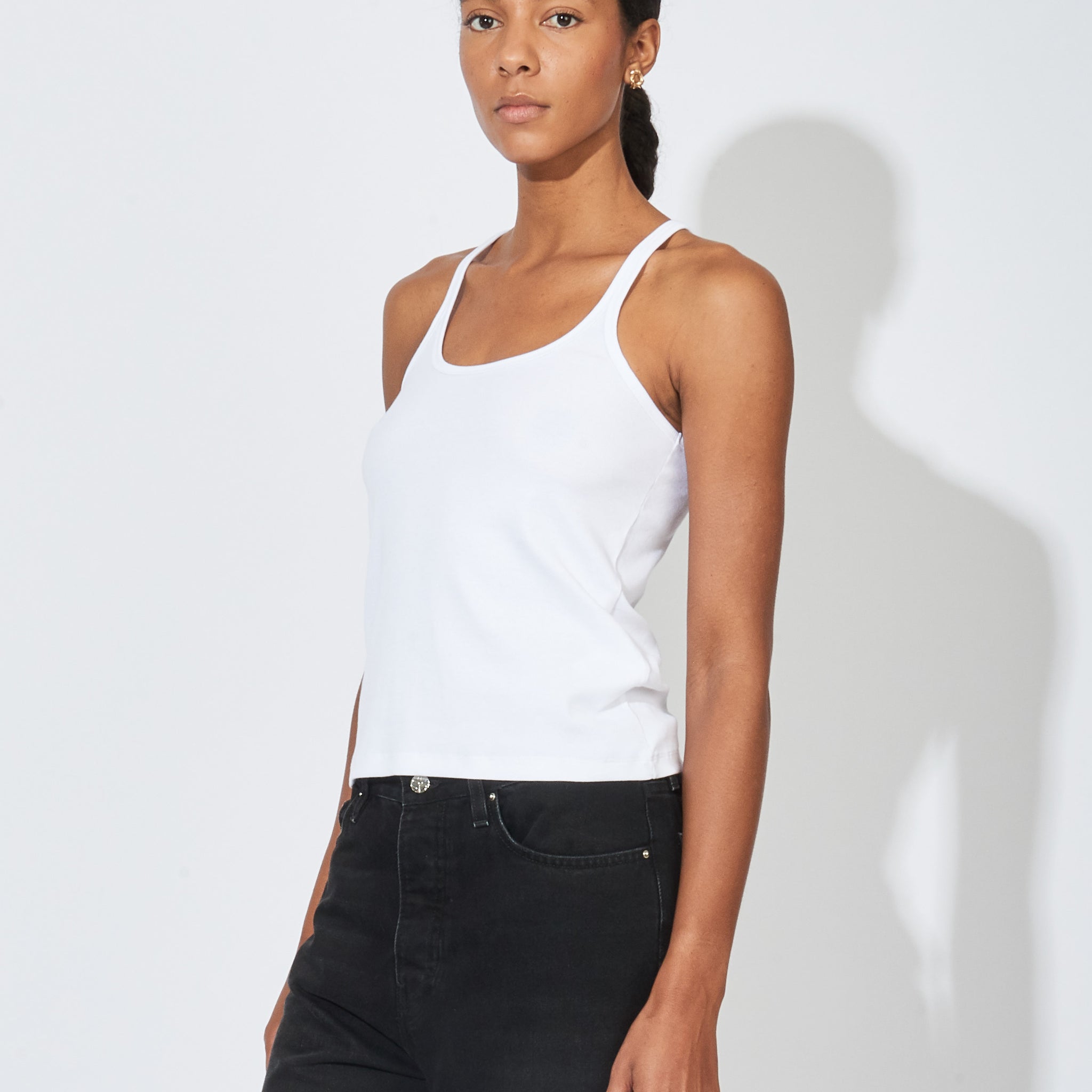 Totême - Black Scoop Neck Rib Tank – Frances May