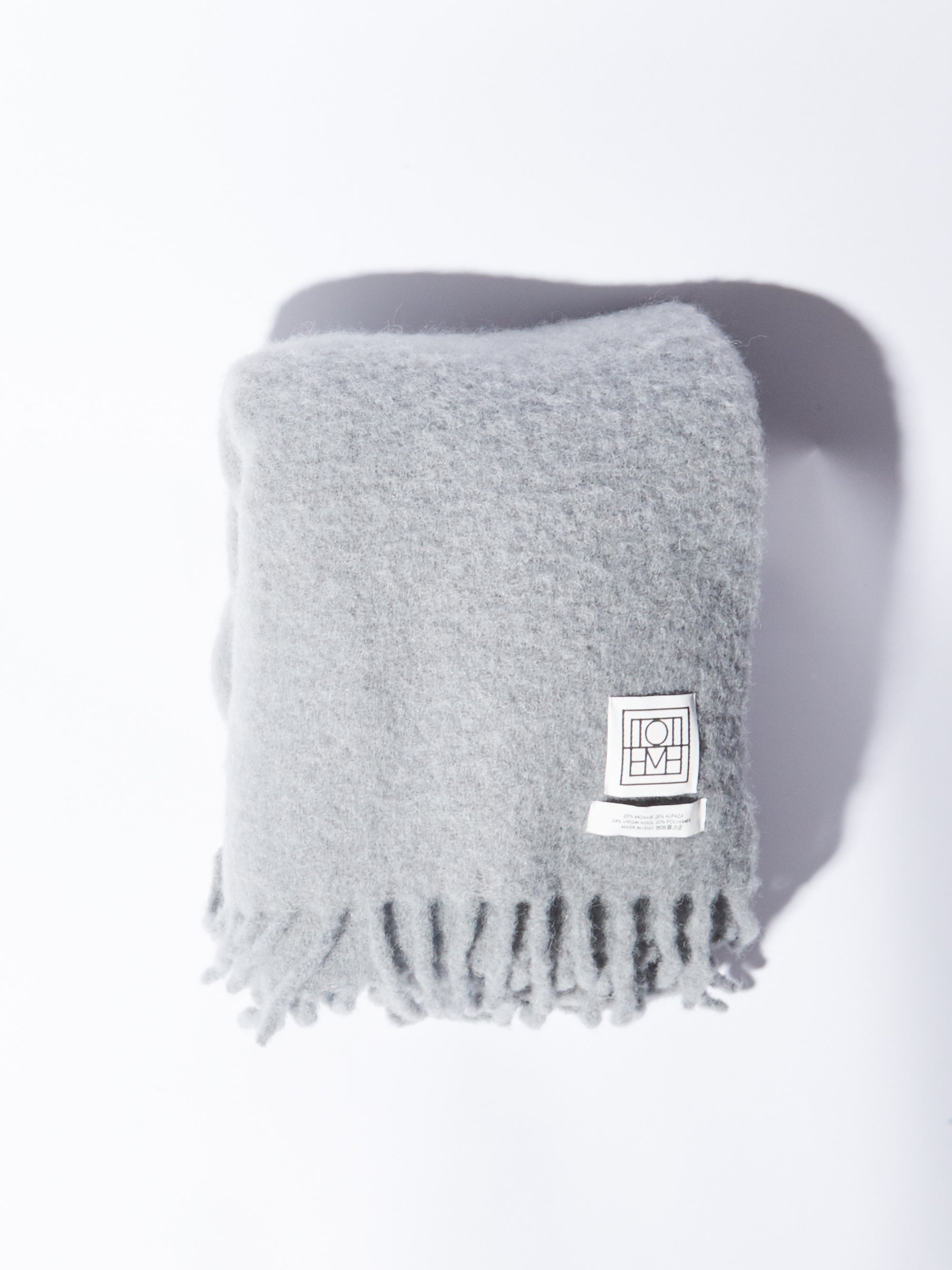 Light Grey Melange Brushed Alpaca Blend Scarf