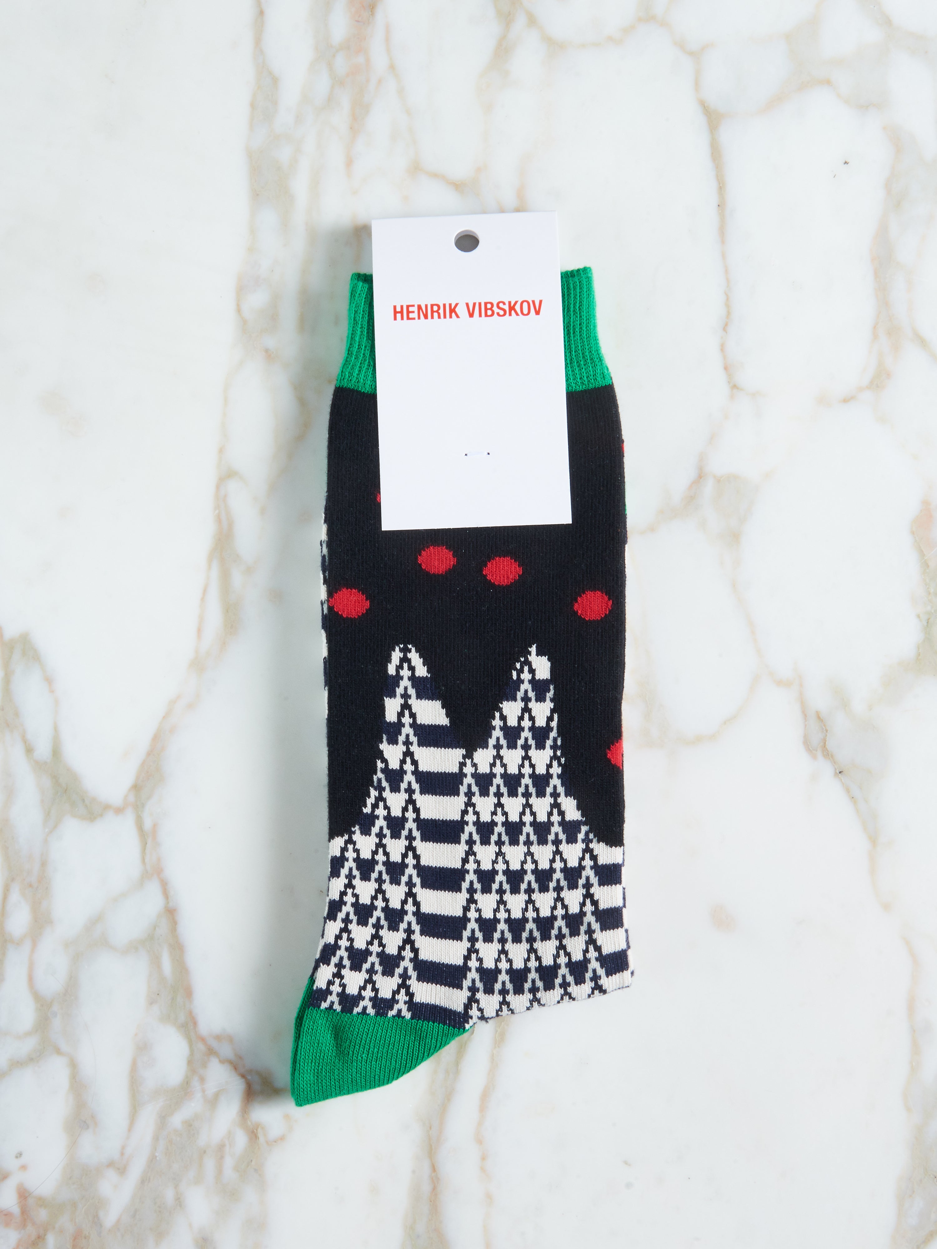 Green/Black Cherry Pie Socks Homme