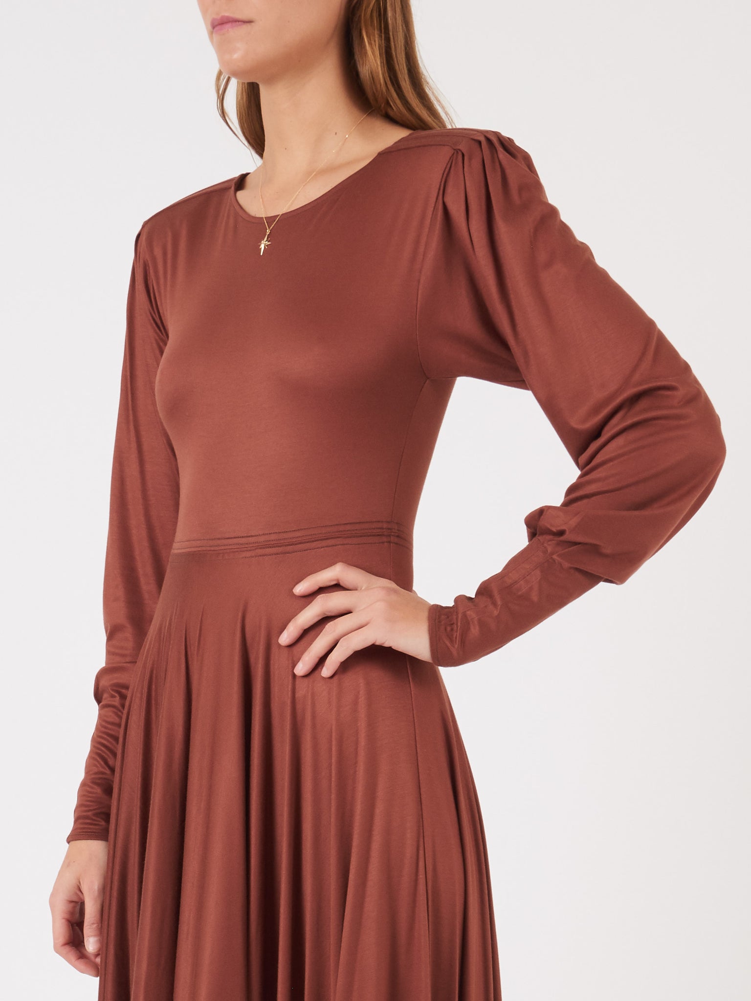 brown jersey dress