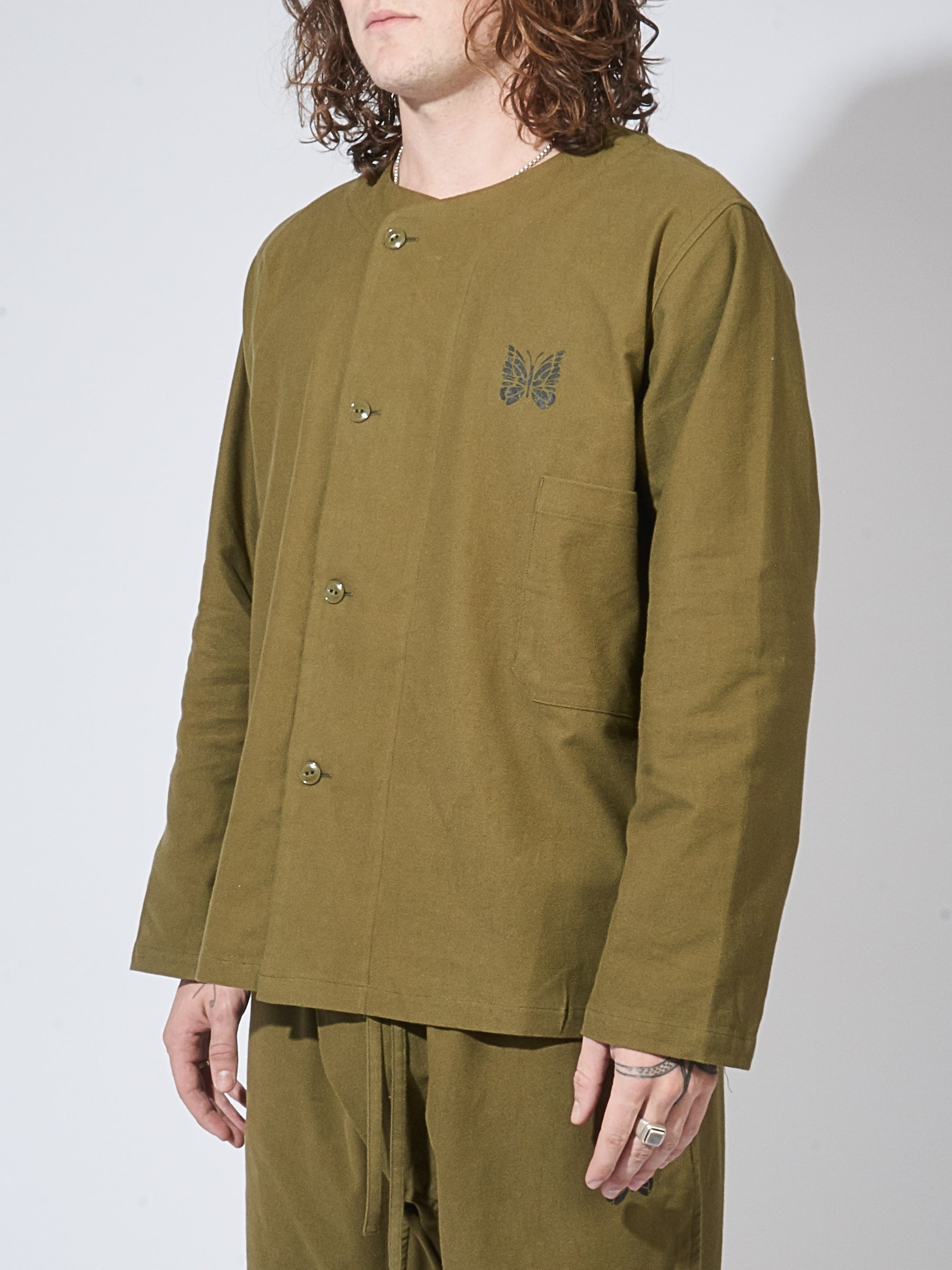 Needles】Pajama Set Cotton Flannel Olive-