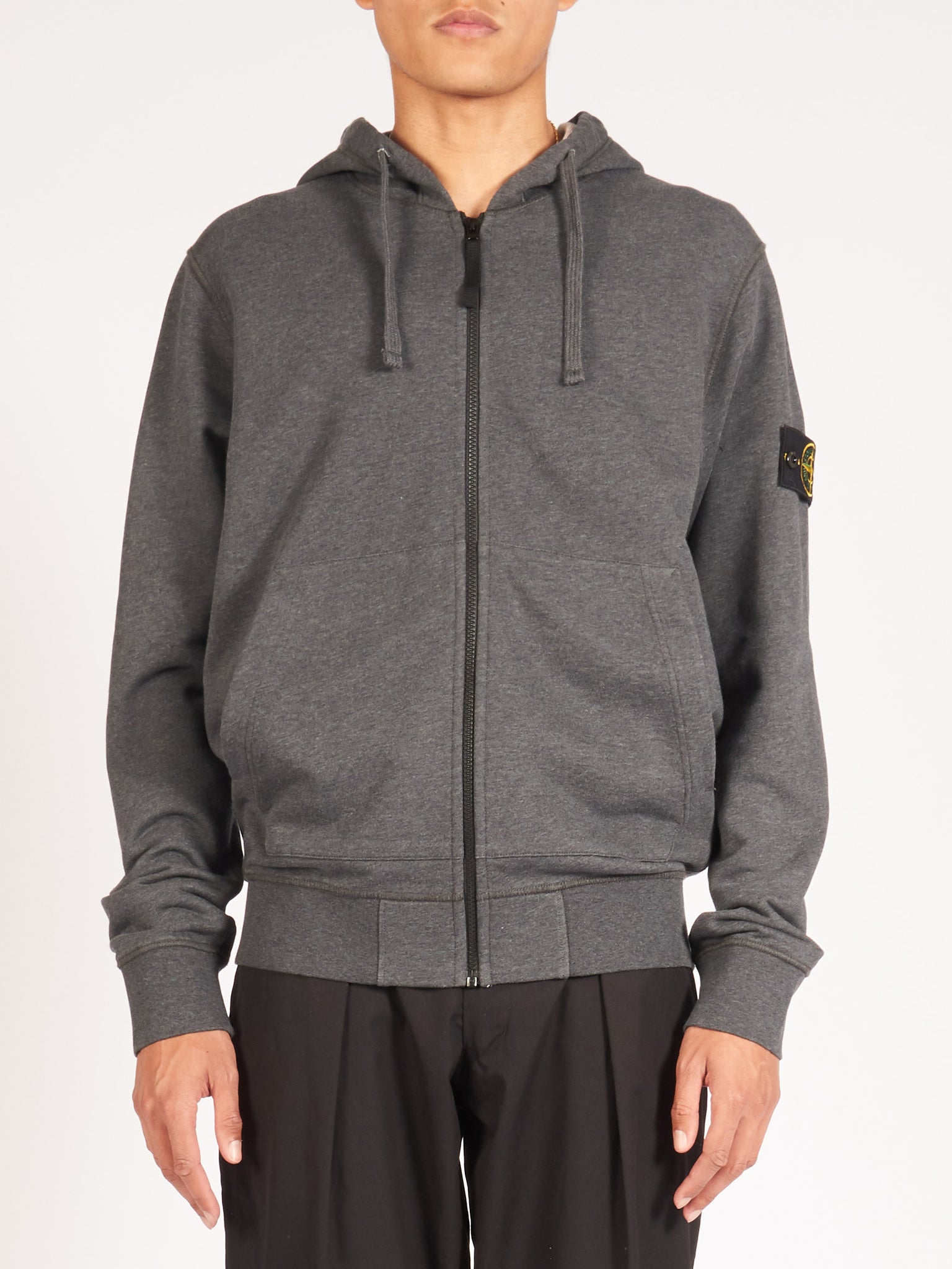 stone island zipped hoodie