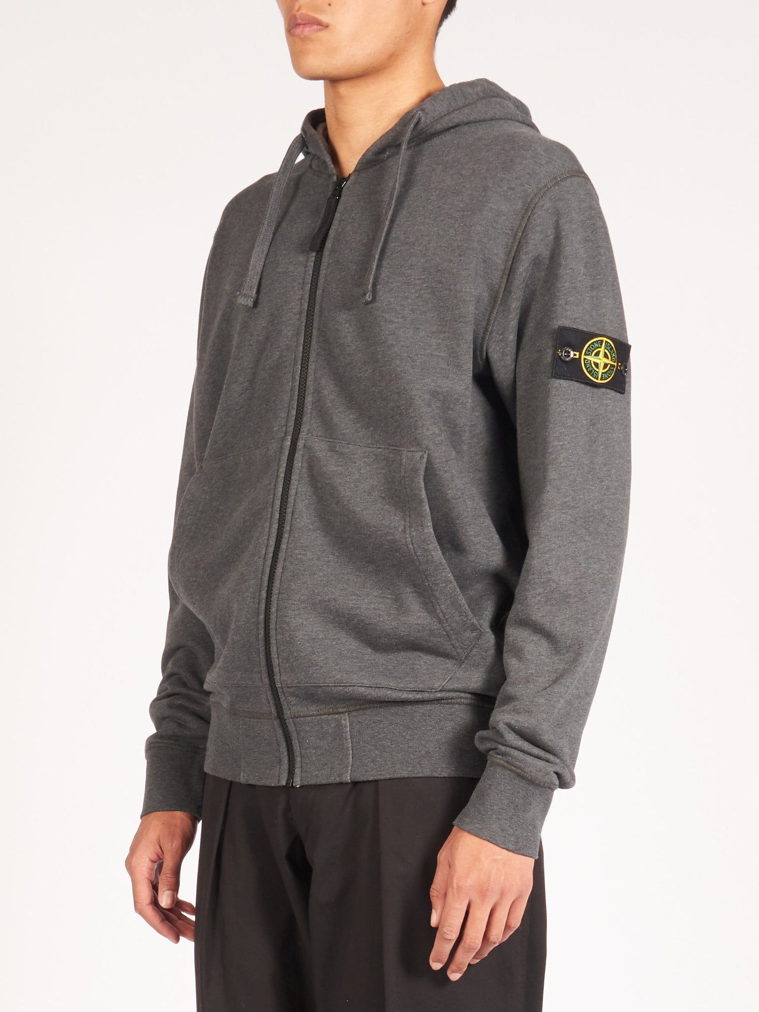 stone island zip hoodie